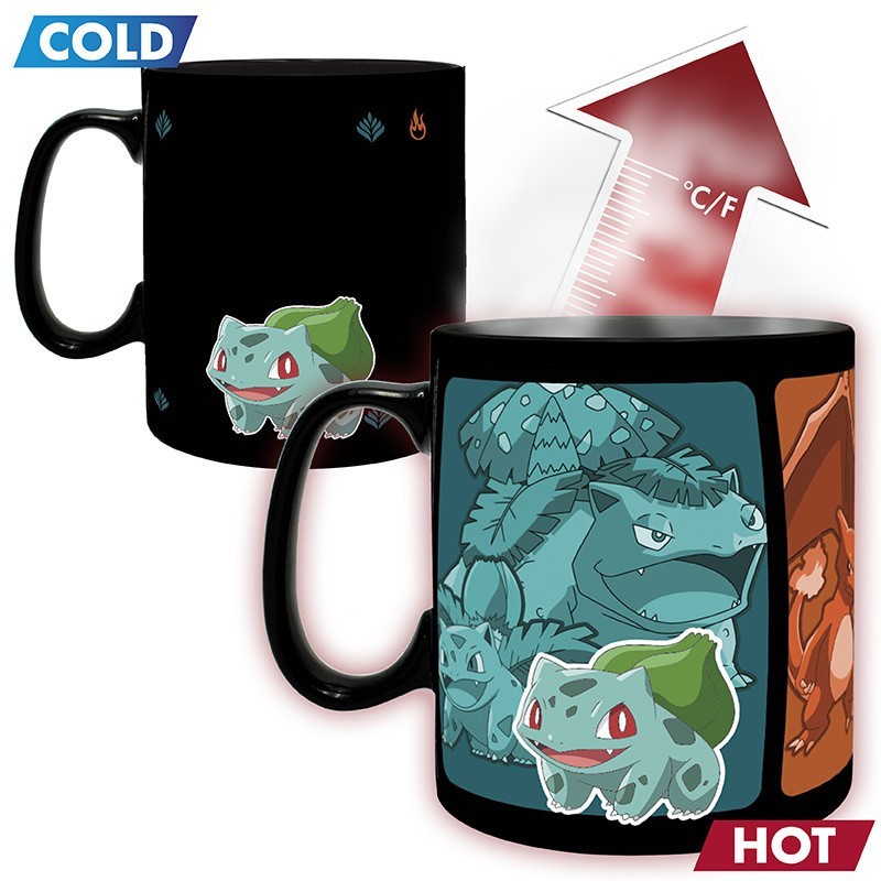 Mug Pokémon - 460 ml - Thermoreactif - Starters Kanto & Evolutions