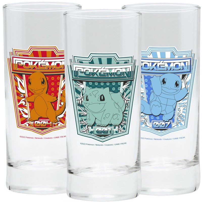 Set de 3 verres Pokémon - 29 cl - Starters Kanto
