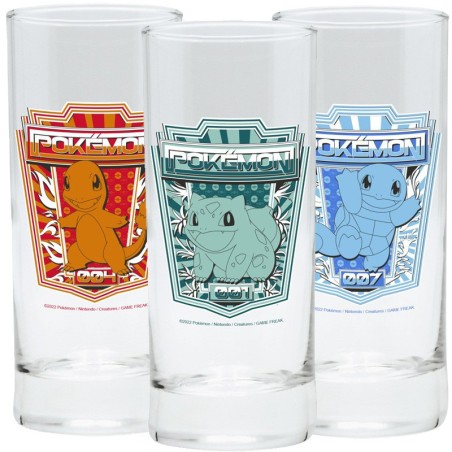 Set de 3 verres Pokémon - 29 cl - Starters Kanto