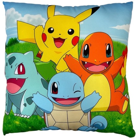 Pokémon - Coussin double face Pikachu & Starters (40x40cm)