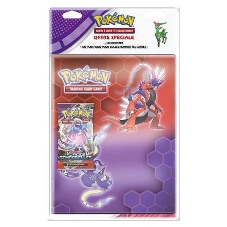 Pack Booster EV05 - Forces Temporelles + Portfolio A4 Pokémon Miraidon et Koraidon