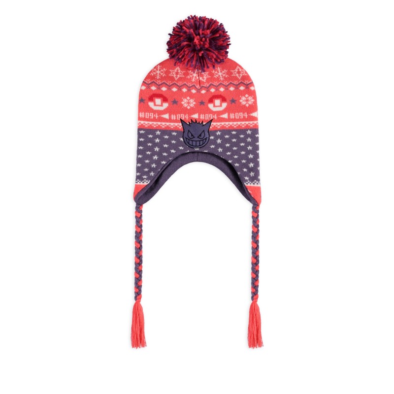 Bonnet Pokémon Sherpa homme noir – Bonnet officiel doublure polaire ultra chaude Ectoplasma