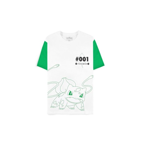 T-shirt Pokémon Bulbizarre (Bulbasaur) homme blanc – T-shirt officiel 100% coton Difuzed
