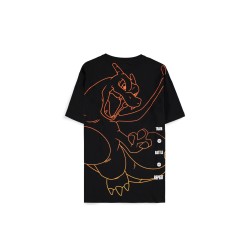 T-shirt Pokémon Dracaufeu (Charizard) homme noir – T-shirt officiel 100% coton Difuzed