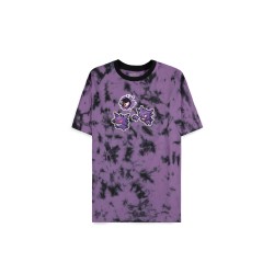 T-shirt Pokémon Fantômes femme tie-dye violet – T-shirt officiel Gastly, Haunter et Gengar 100% coton Difuzed