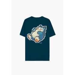 T-shirt Pokémon Ronflex Pixel homme bleu – T-shirt officiel 100% coton Difuzed